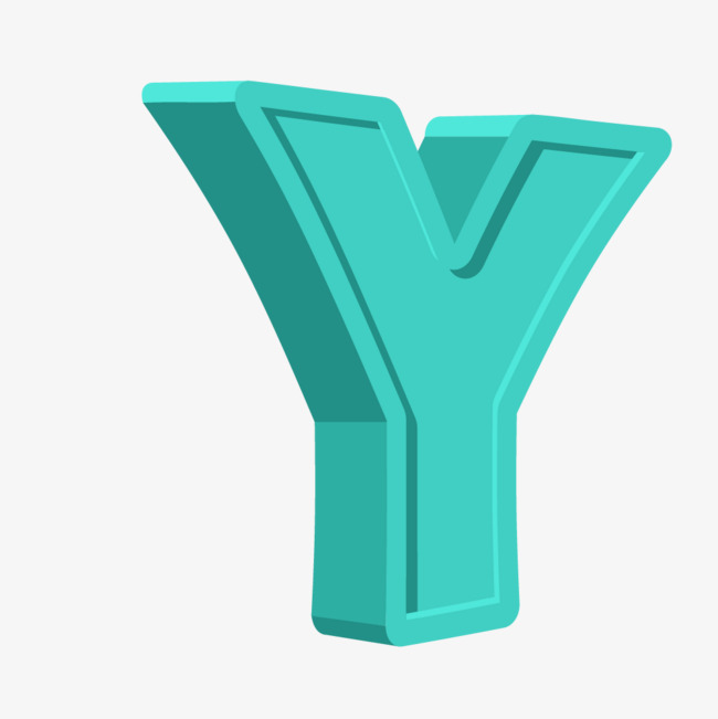 青色立体英文字母y