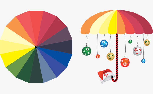 一把彩色矢量雨伞