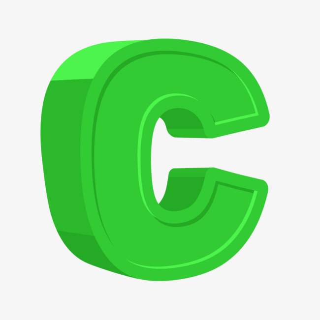 绿色立体英文字母c
