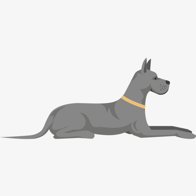 手绘黄色趴着的小狗