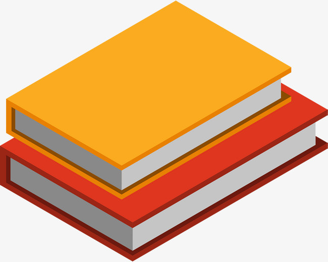 卡通立体橙色书本