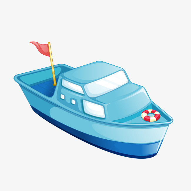 矢量蓝色交通工具游艇