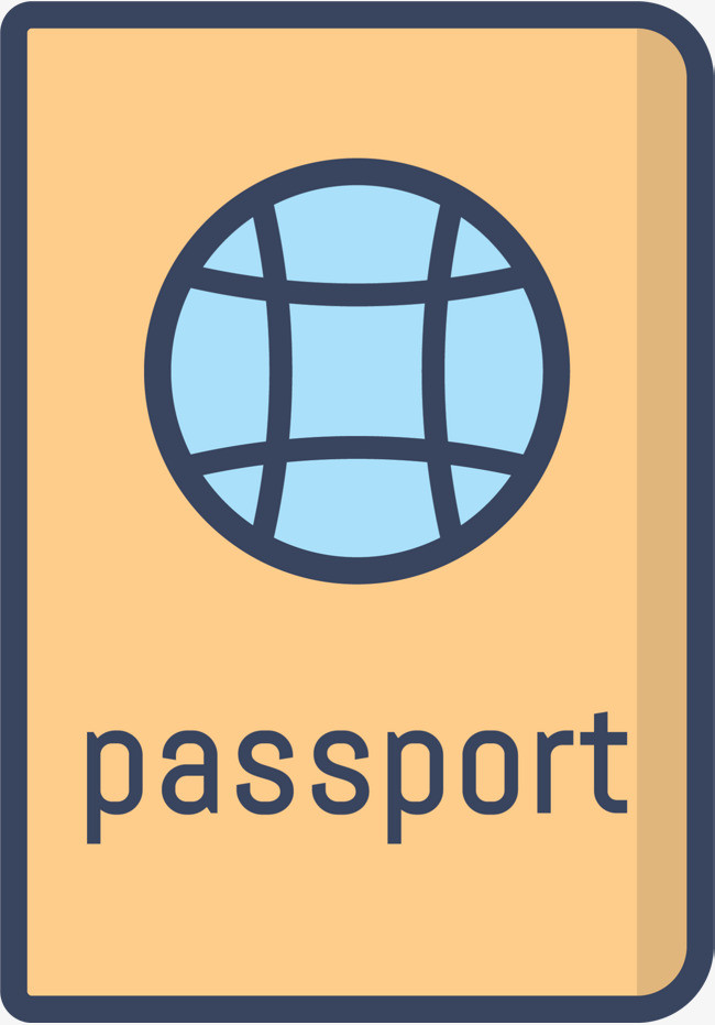 黄色卡通出行护照