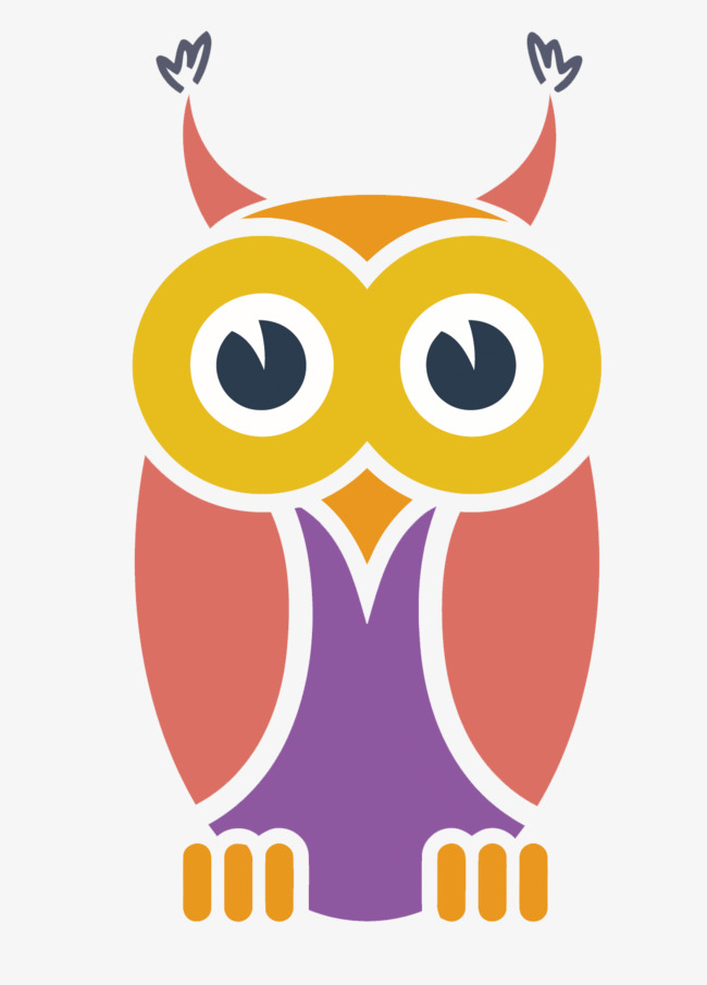 可爱小清新动物猫头鹰鸟扁平化动物森友会