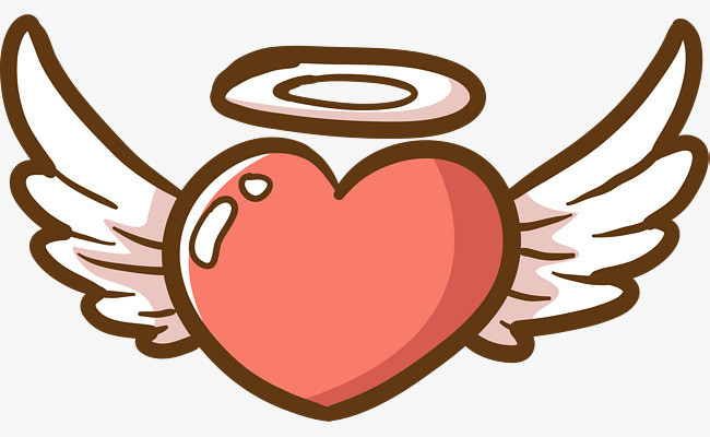 情人节爱心翅膀装饰图案