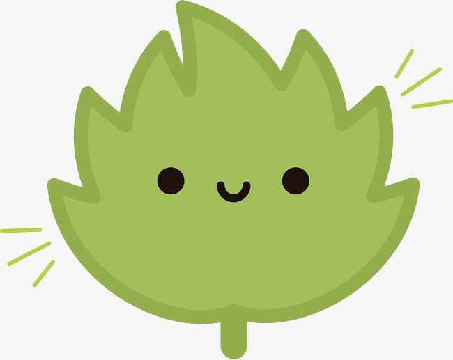 卡通绿叶装饰手绘文艺小清新