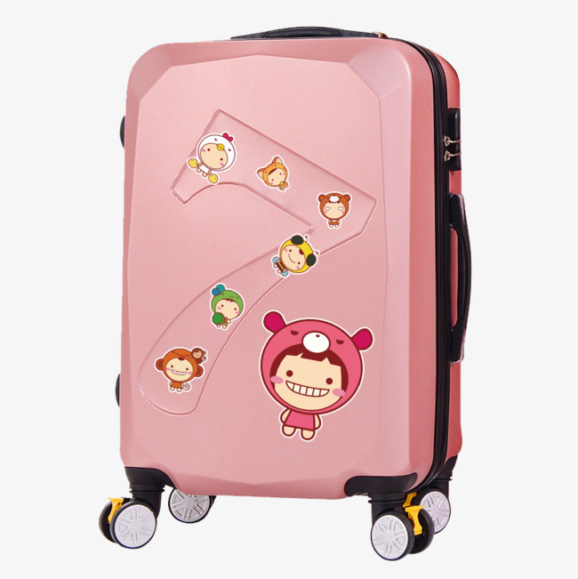 粉色卡通可爱女生旅行箱