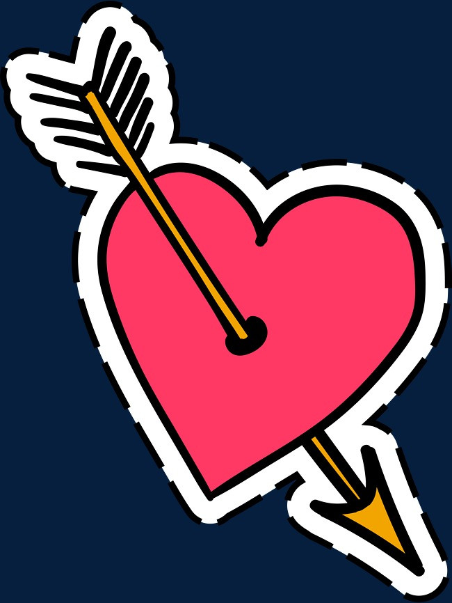 卡通一箭穿心贴纸