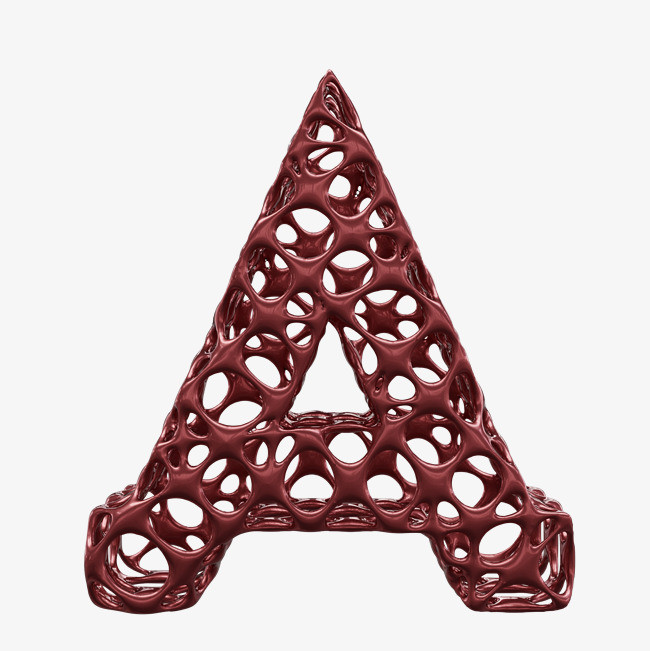 c4d立体镂空字母a多肉装饰摆件