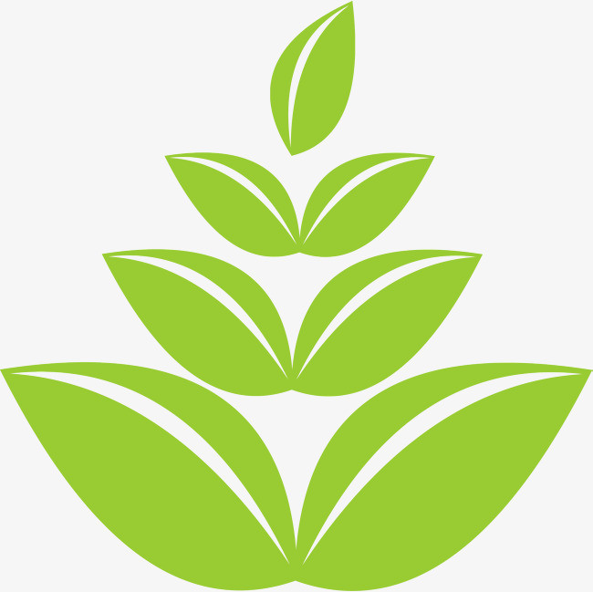 矢量图手绘绿色装饰叶子