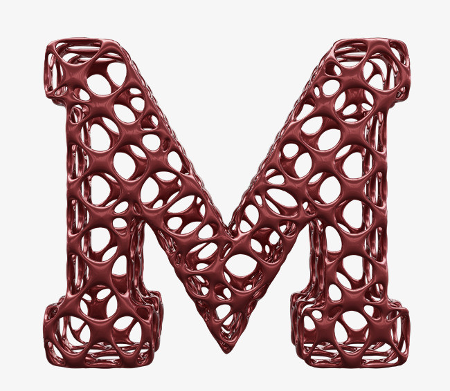创意棕色镂空字母m