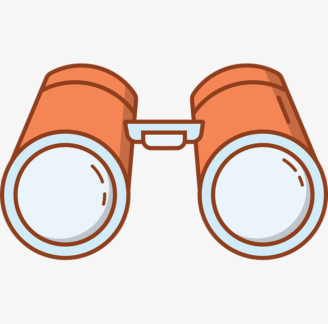 卡通橘色望远镜简图