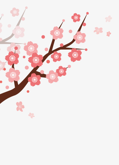 卡通枝干梅花简图