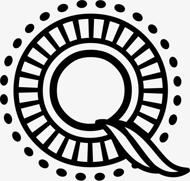 卡通英文字母字体q
