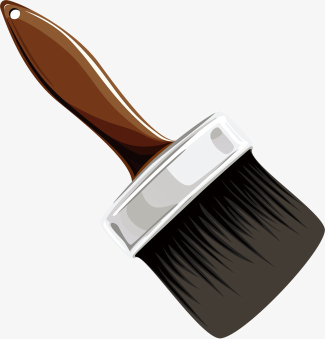 手绘卡通风格清洁工具刷子插画