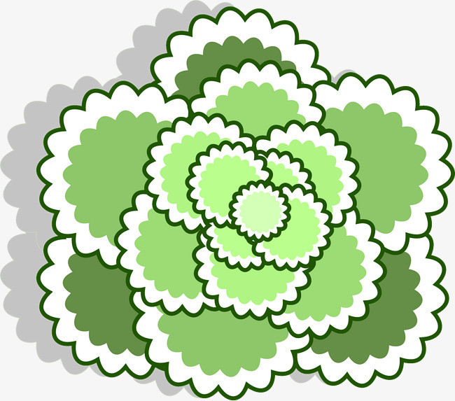 卡通手绘美丽绿色的花朵