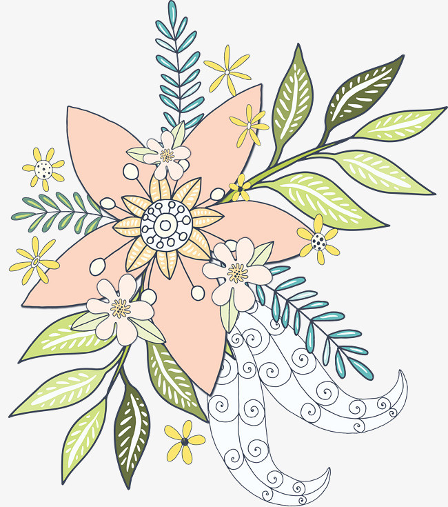 手绘精美的花朵png素材下载_高清图片png格式(编号:21615750)-90设计