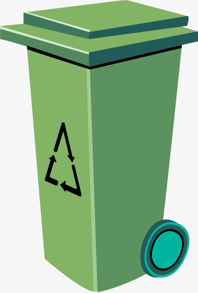 矢量环保绿色垃圾桶图