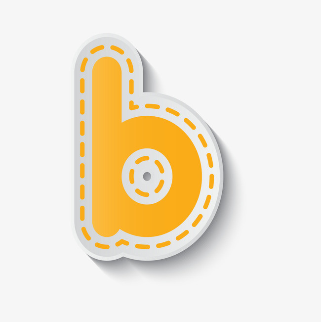 彩色贴纸可爱标签英文字母b