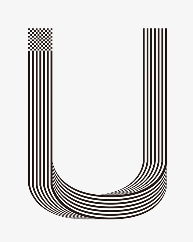 卡通手绘英文字母u