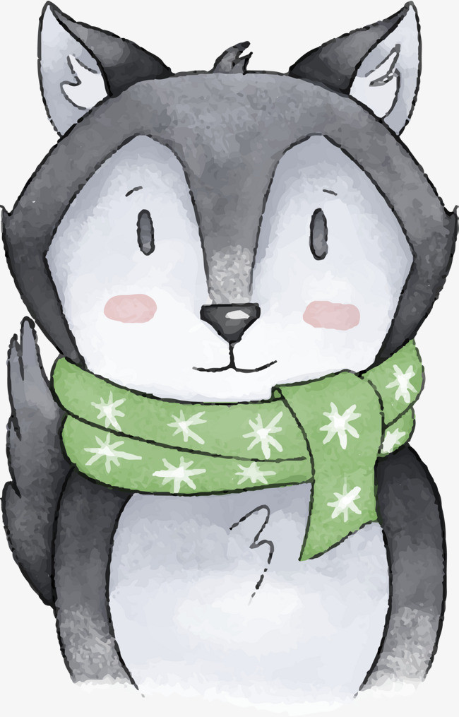 冬季黑色可爱狐狸