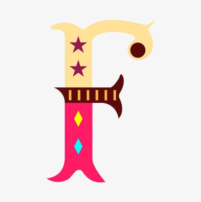 卡通手绘英文字母f