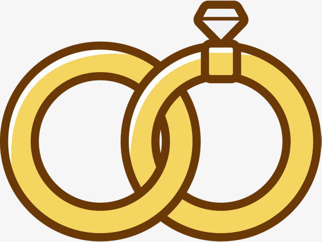 黄色婚礼卡通婚礼对戒