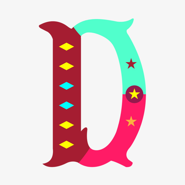 卡通手绘英文字母d
