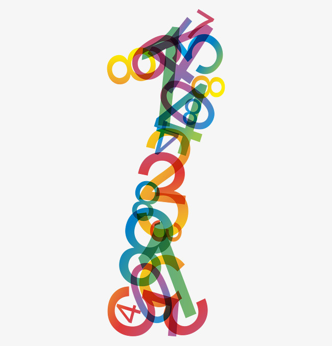 创意流体数字1艺术字彩色炫酷倒计时卡通字【免抠元素png】-90设计网