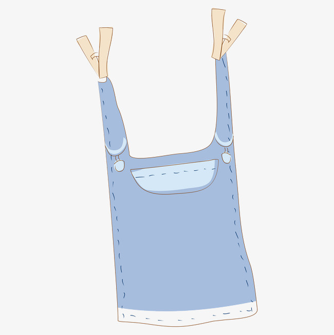 卡通工笔手绘蓝色衣服