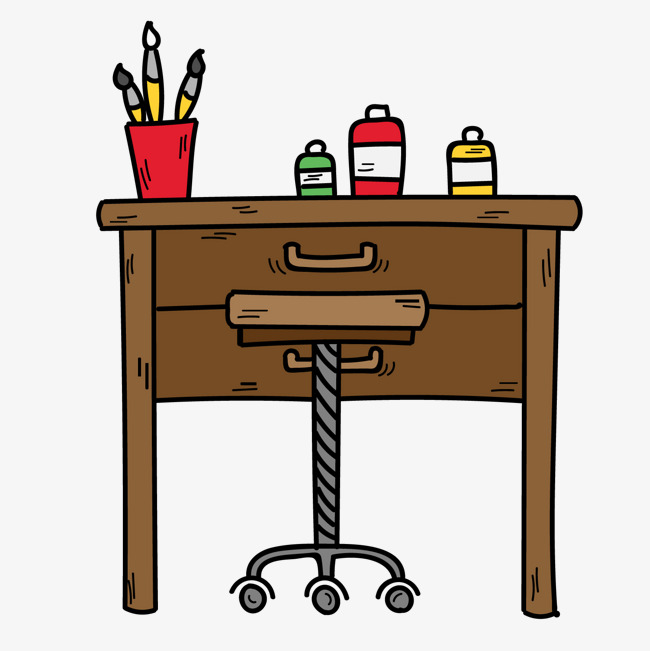 卡通木桌矢量图装饰