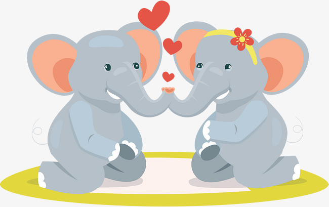 大象平面卡通可爱动物免扣元素设计