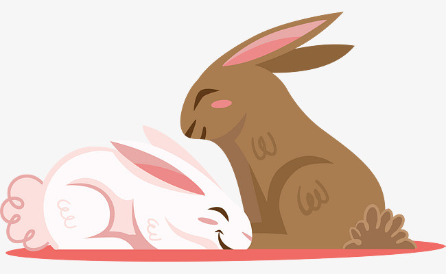 甜蜜的情人节情侣兔子