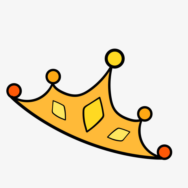 简约卡通手绘黄色皇冠矢量元素设计