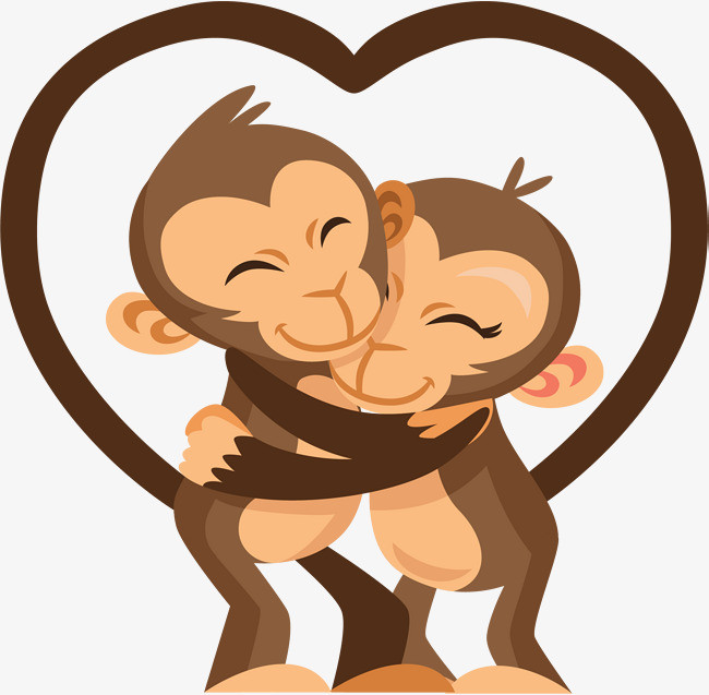 两只猴子卡通图片