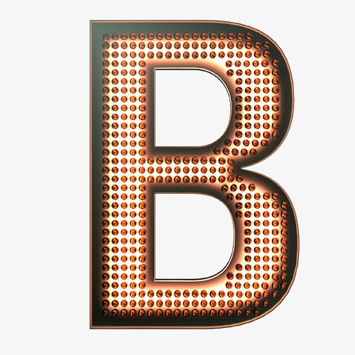 彩色质感装饰英文字母b艺术字