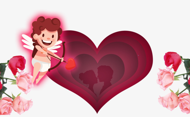 免抠卡通情人节装饰爱心丘比特