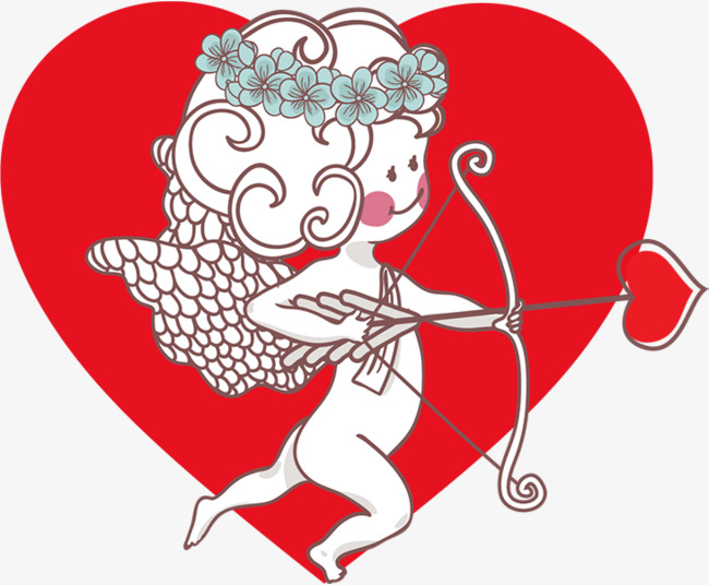 红色情人节爱心丘比特