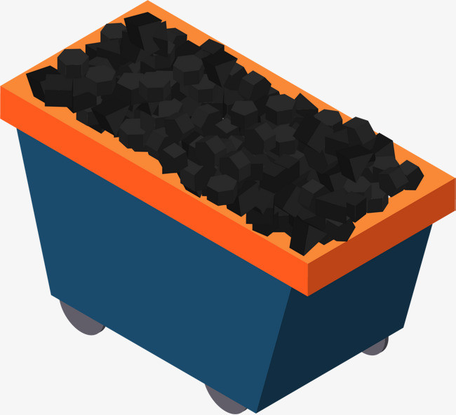 卡通立体装煤车免抠素材