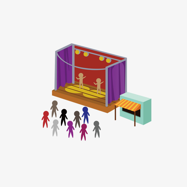 矢量彩色表演舞台