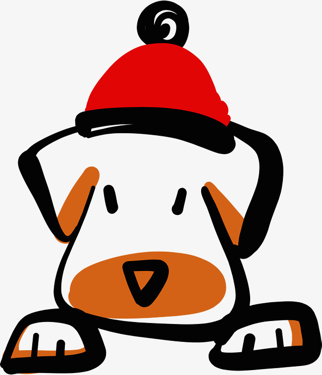 手绘可爱白色小狗