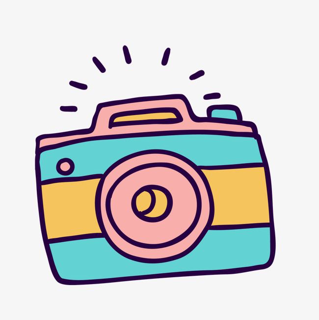 卡通彩色相机矢量图