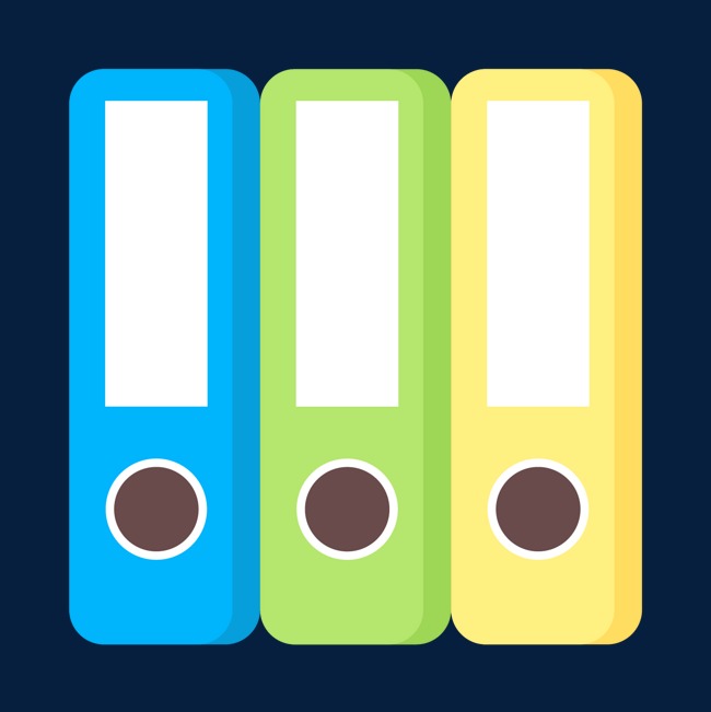 圆角彩色扁平化档案元素