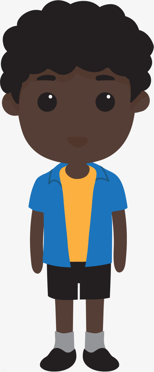 矢量图黝黑的非洲小伙