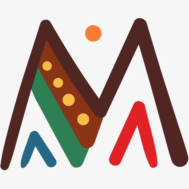 彩色创意矢量字母m设计