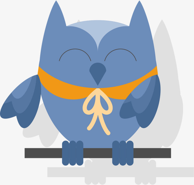 矢量图蓝色的猫头鹰