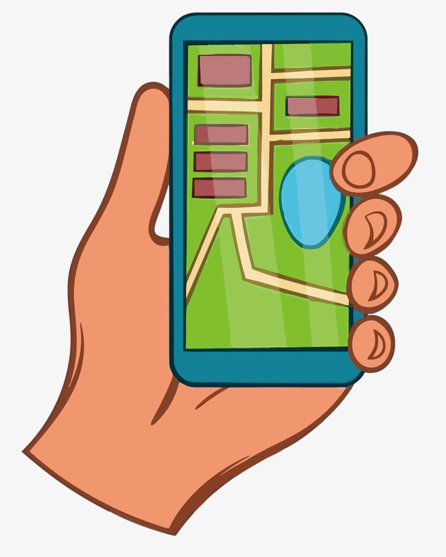 矢量卡通手机导航