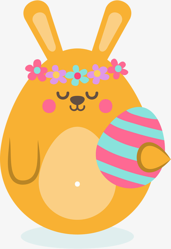 复活节站着的兔子卡通手绘图标元素