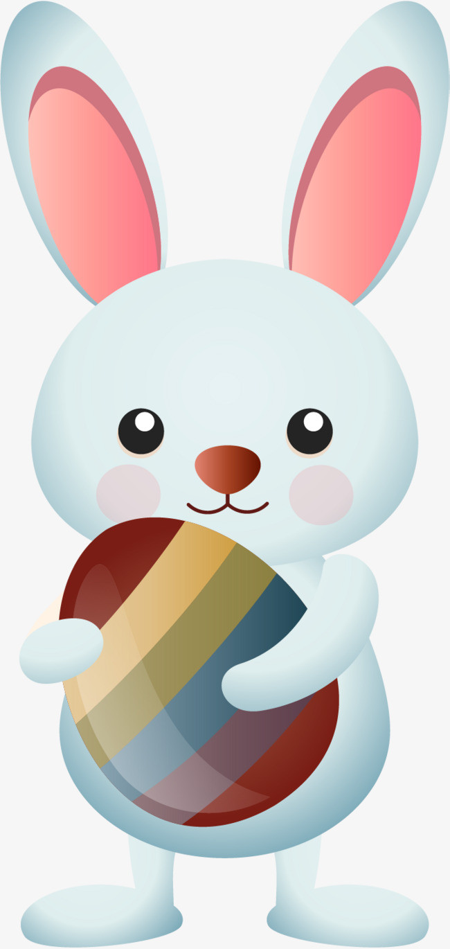 丛林中的小白兔矢量图