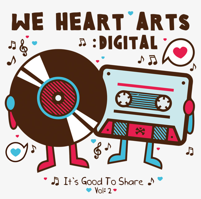 矢量卡通cd和磁带